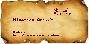 Misetics Anikó névjegykártya